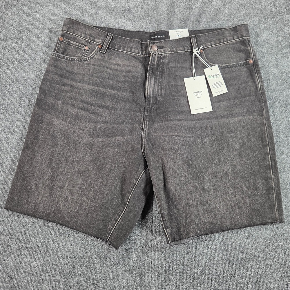 LUCKY BRAND Black Custom Wash Men's Vintage Loose Shorts 40 (Fit 42)